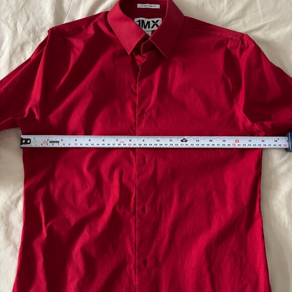 Express 1MX Dress Shirt in Red - Picture 3 of 7